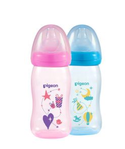 Bình Sữa Đôi PP Plus 240ml xanh, hồng NV Silicon siêu mềm Plus